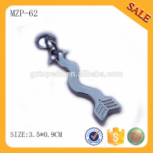 MZP62 China fabricante OEM alta qualidade personalizado prata metal zipper puller rust-free